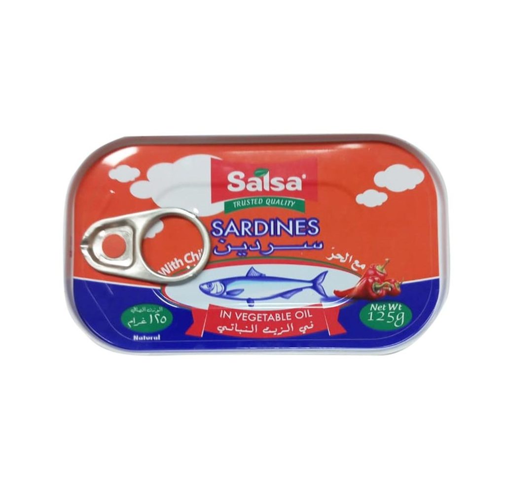 السردين الحار بزيت نباتي سالسا