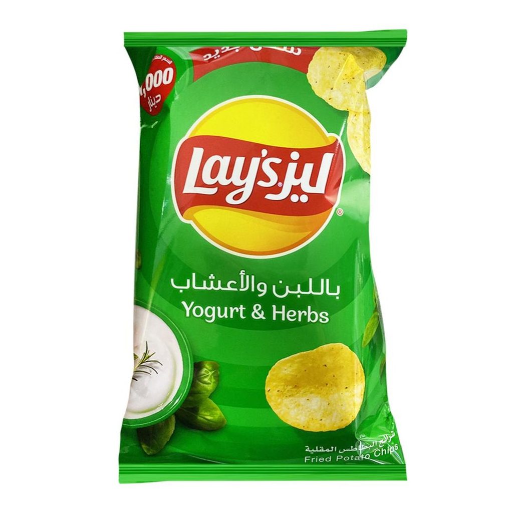 رقائق ليز لبنة وأعشاب