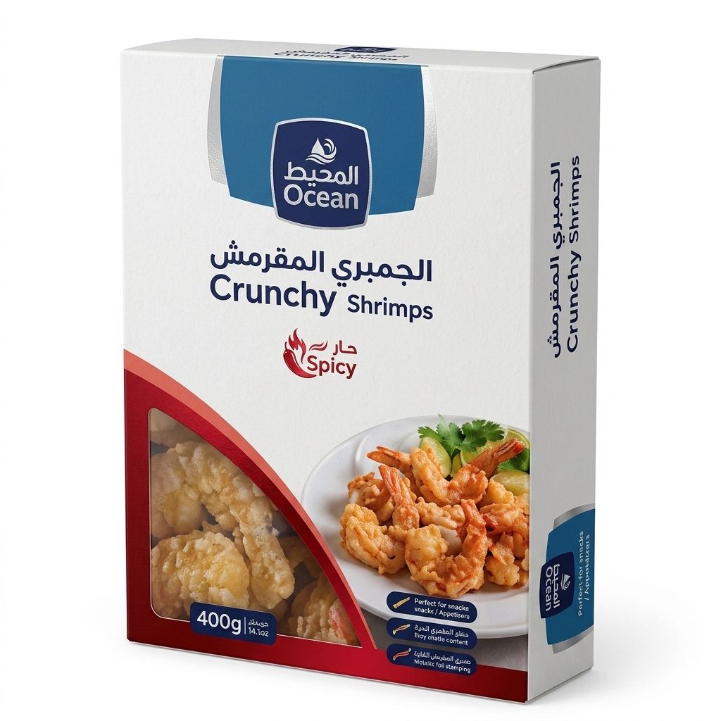 روبيان مقرمش حار من المحيط
