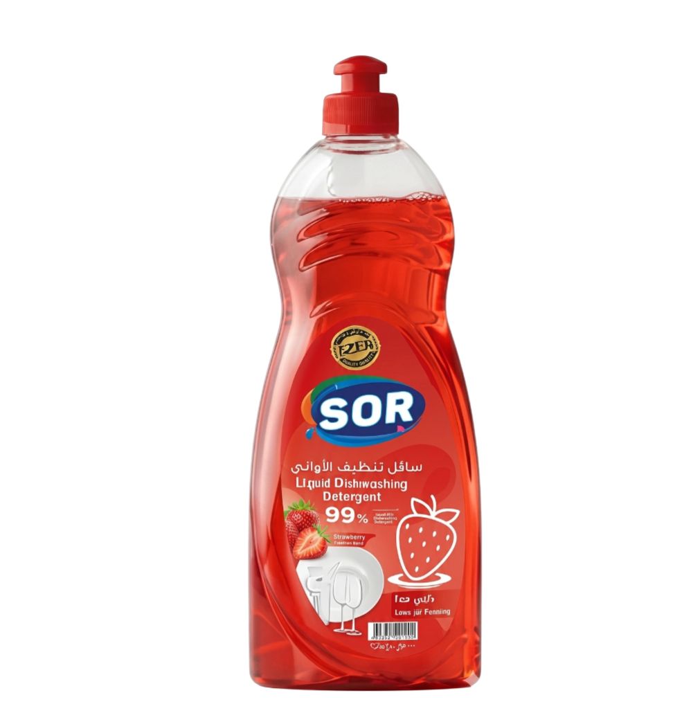 سائل غسيل الصحون سور فراولة شفاف